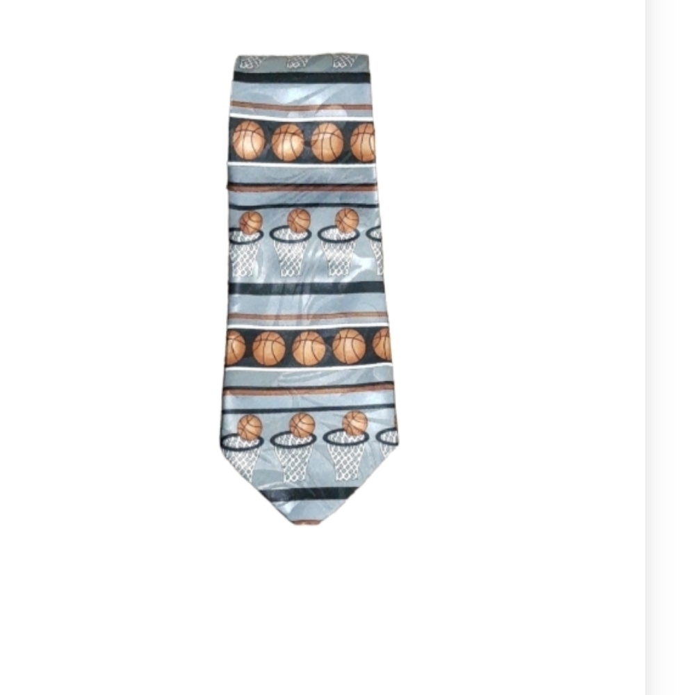 Fratello Grey Basketball Silk Tie for Men 57 x 3